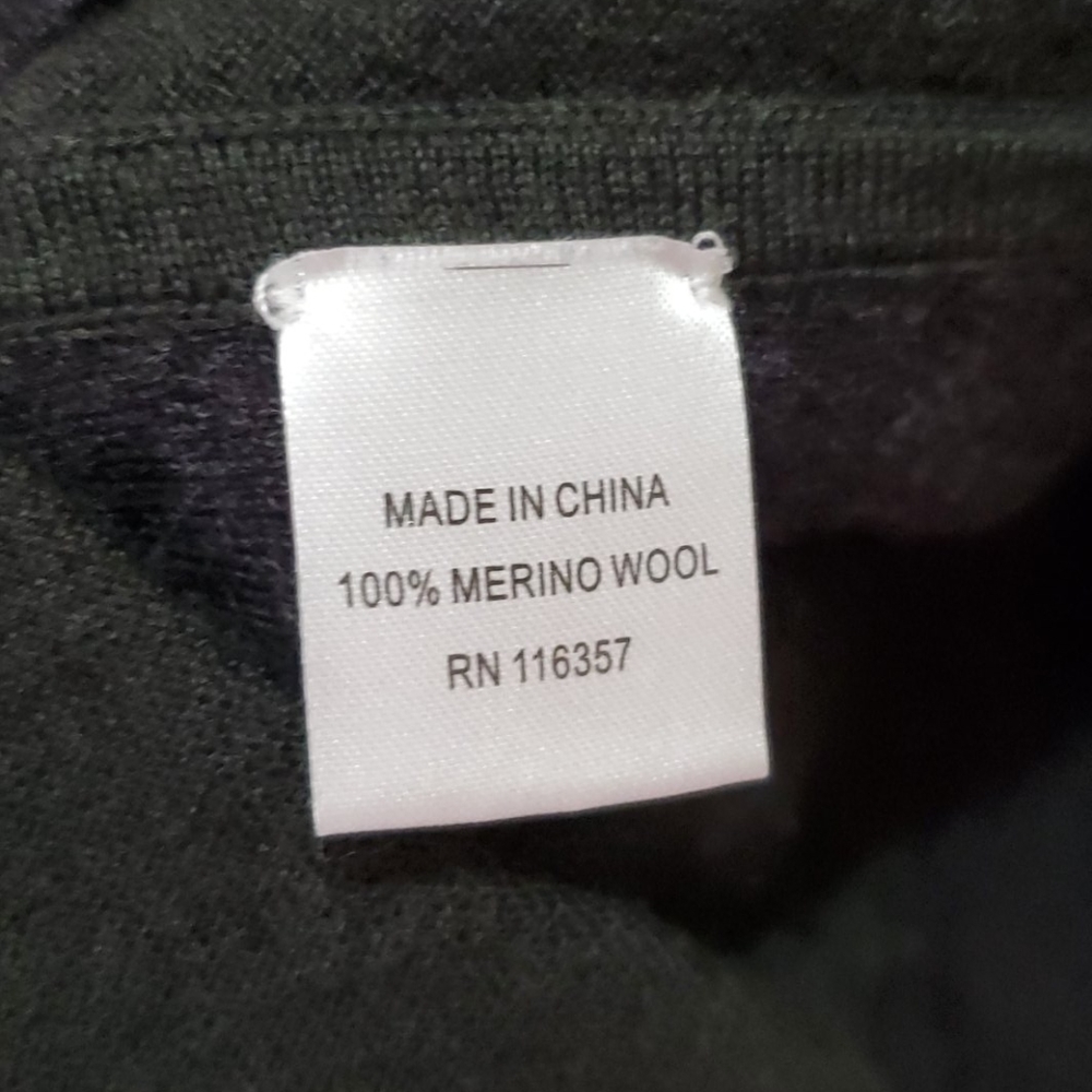 Marino Wool Sweater, Two Tone, Lightweight Knit - Picture 4 of 6